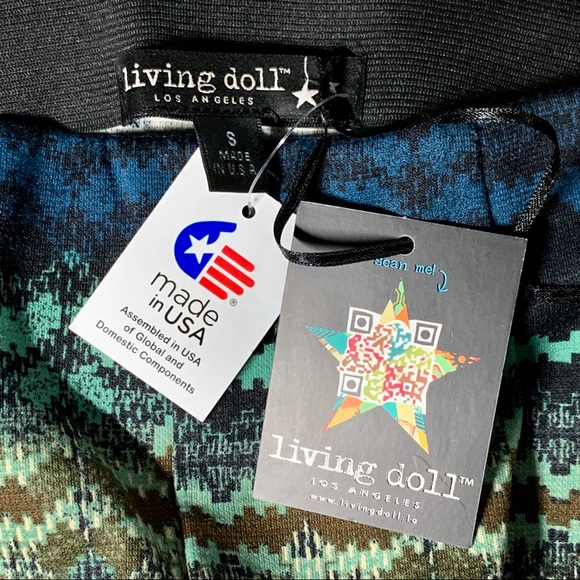 Living Doll Colorful Print Shorts SZ Small - Picture 4 of 4